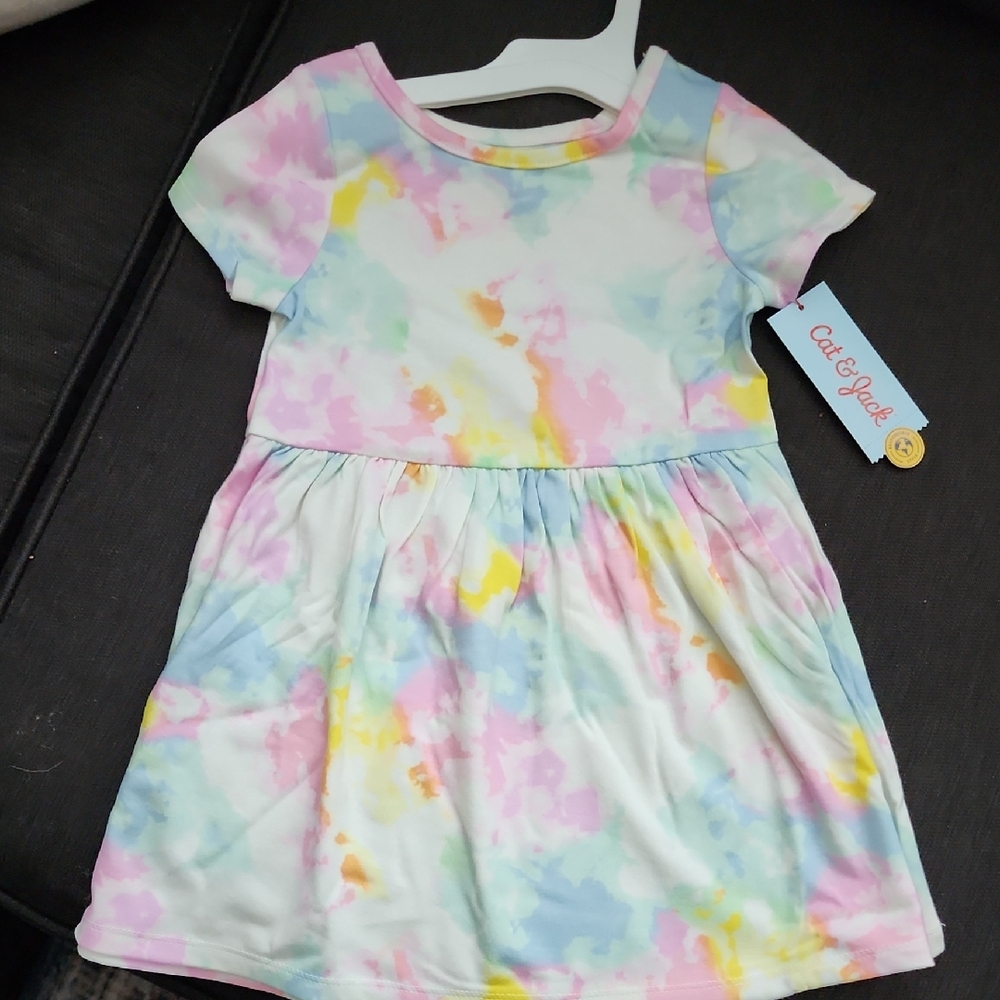 Cat & Jack Pastel Tie-Dye Kids Dress